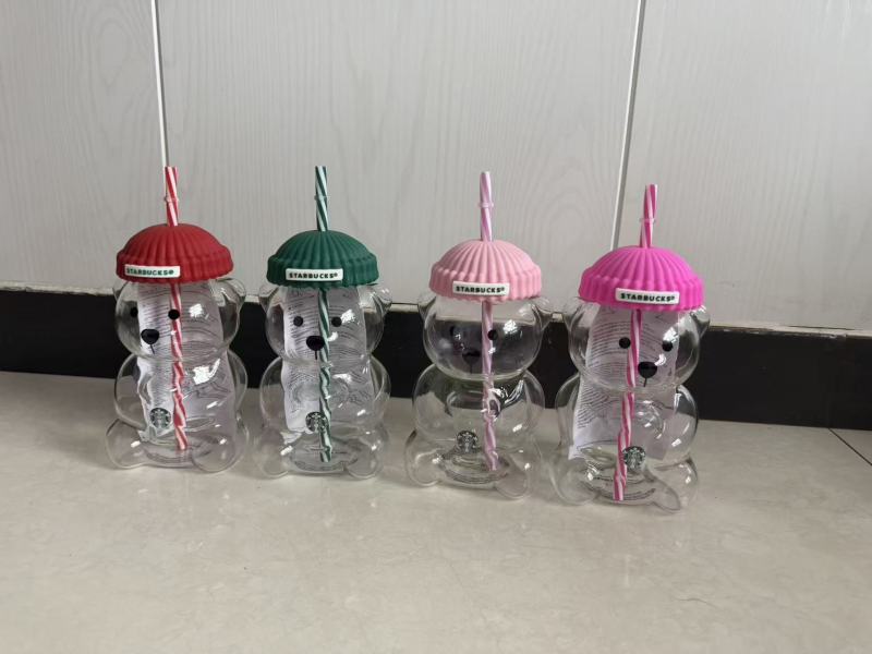 NEW 20oz Glass Bear Cup Cute Bottle for Cold Drinks Cute Gift Free Shipping (24PCS)