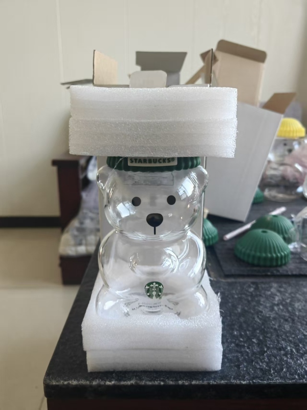 NEW 20oz Glass Bear Cup Cute Bottle for Cold Drinks Cute Gift Free Shipping (24PCS)
