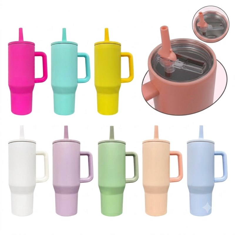 China New  RTS 40oz Sublimation Colored Leak-prrof Lid  Tumblers Travel Mugs Free Shipping (20PCS/40PCS/50PCS)