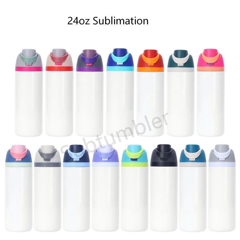 12oz 16oz 24oz 32oz Sublimation Stainless Steel Tumbler with Handle Lid Sport Water Bottle Insulted Tumbler Free Shipping (25PCS)