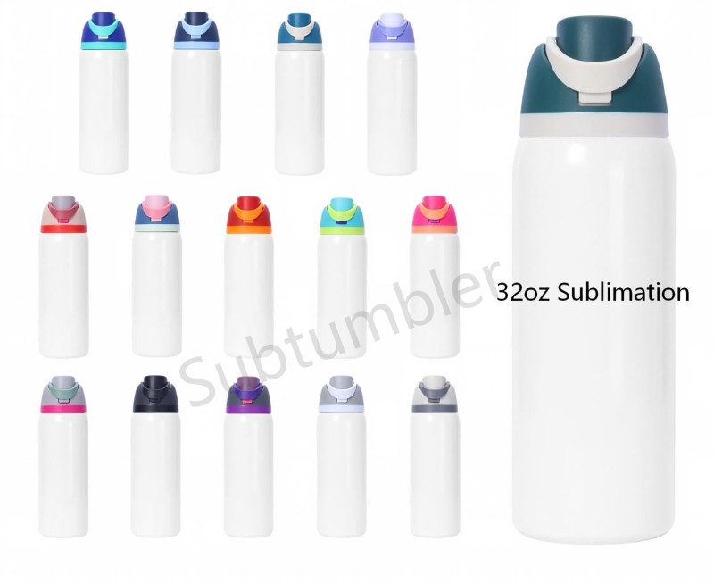 12oz 16oz 24oz 32oz Sublimation Stainless Steel Tumbler with Handle Lid Sport Water Bottle Insulted Tumbler Free Shipping (25PCS)