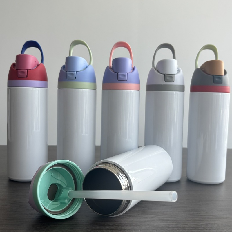 12oz 16oz 24oz 32oz Sublimation Stainless Steel Tumbler with Handle Lid Sport Water Bottle Insulted Tumbler Free Shipping (25PCS)