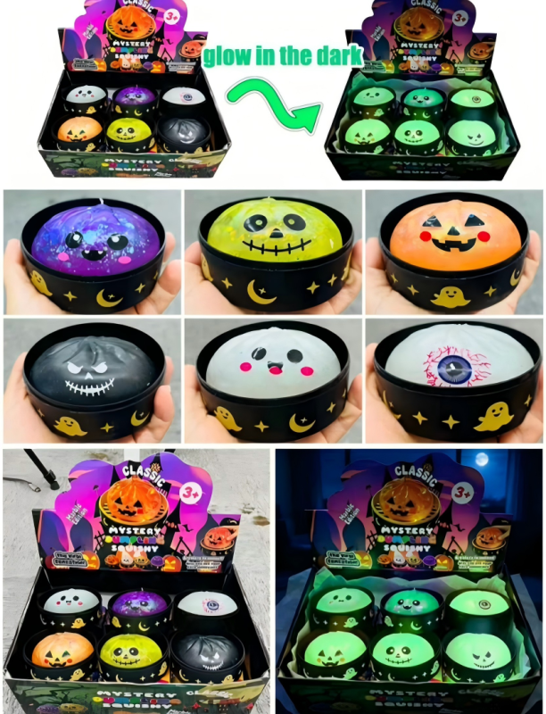 Hot Selling Halloween Dumplings Mystery Box Squishy Squeeze Toy Gift for Halloween Comes with Gift Box Free Shipping (12pcs/24pcs)