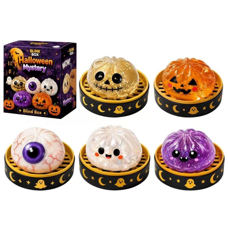 Hot Selling Halloween Dumplings Mystery Box Squishy Squeeze Toy Gift for Halloween Comes with Gift Box Free Shipping (12pcs/24pcs)