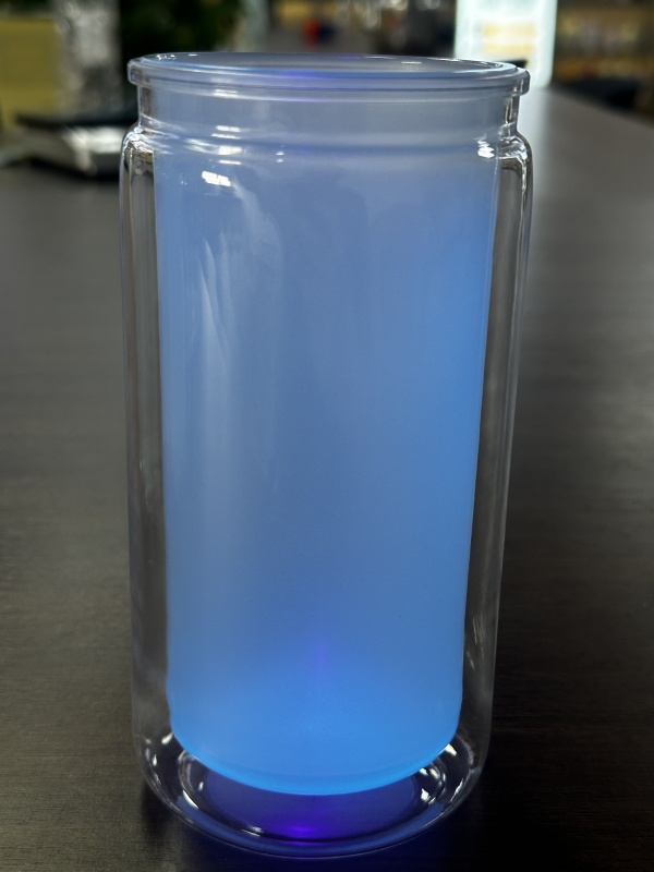 New China Warehouse 16oz Acrylic Snow Globe Glow in the Dark Tumbler Per-drilled Snowglobe Bottle Free Shipping (25PCS)