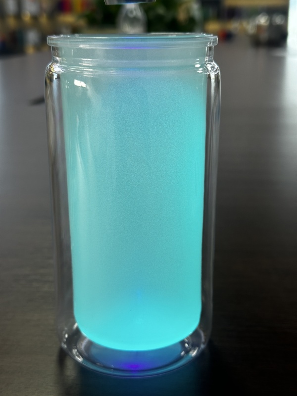 New China Warehouse 16oz Acrylic Snow Globe Glow in the Dark Tumbler Per-drilled Snowglobe Bottle Free Shipping (25PCS)
