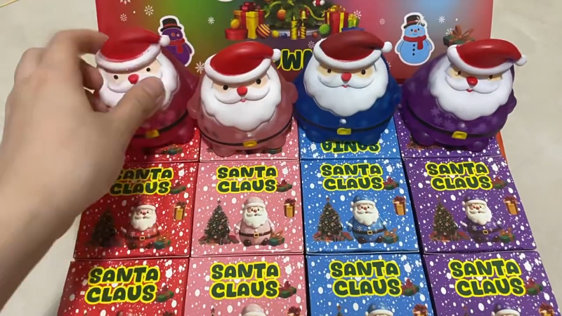 Santa Claus Squeeze Maltose Christmas Squishy Stress Relief Slow Rise Squeeze Toy Christmas Toy Gift Display Box Free Shipping (12pcs/24pcs)