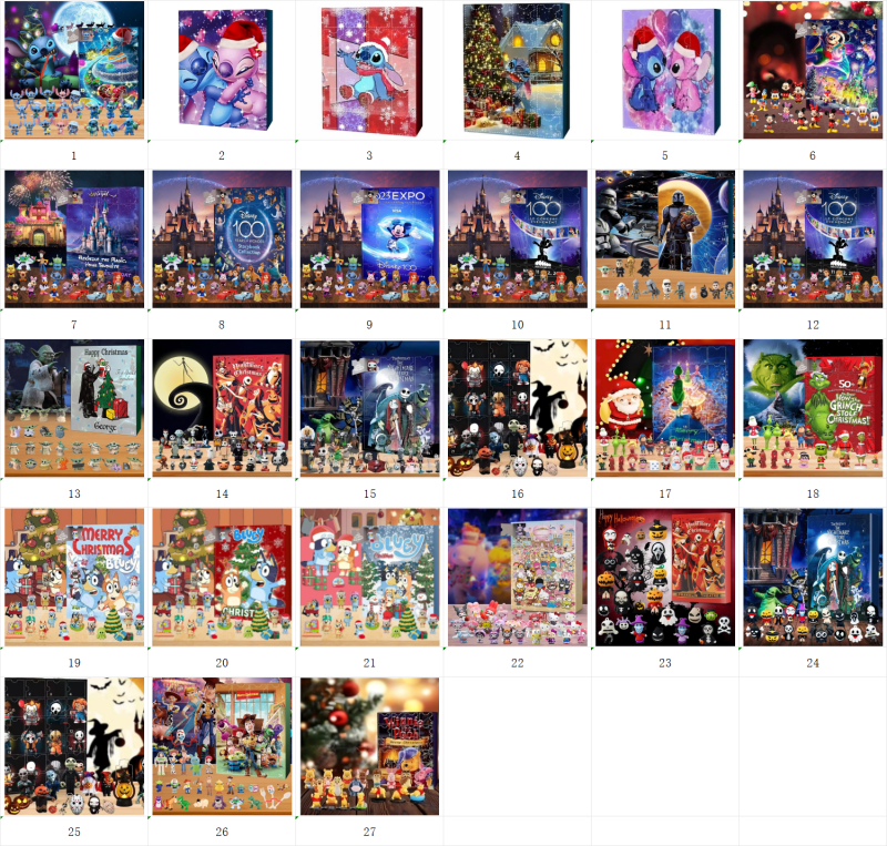 Christmas Mystery Box Cartoon Characters for Kids Gift Toy 24piece Set Free Shipping (10PCS/20PCS)