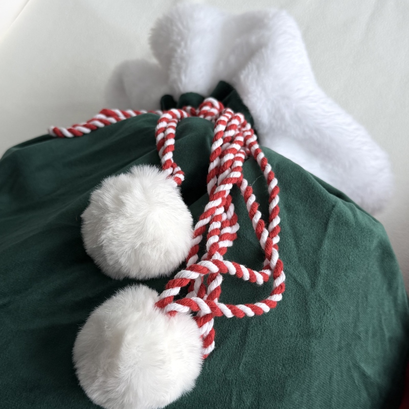 Sublimation Santa Socks Velvet Drawstring Gift Bag Christmas Gift Bag 40x60cm & 50x70cm Polyester Free Shipping (10PCS)