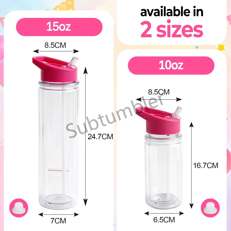 China Pre-order 10oz Double Walled Plastic Kids Cups Free Shipping (with hole and plugs) (30PCS/50PCS)