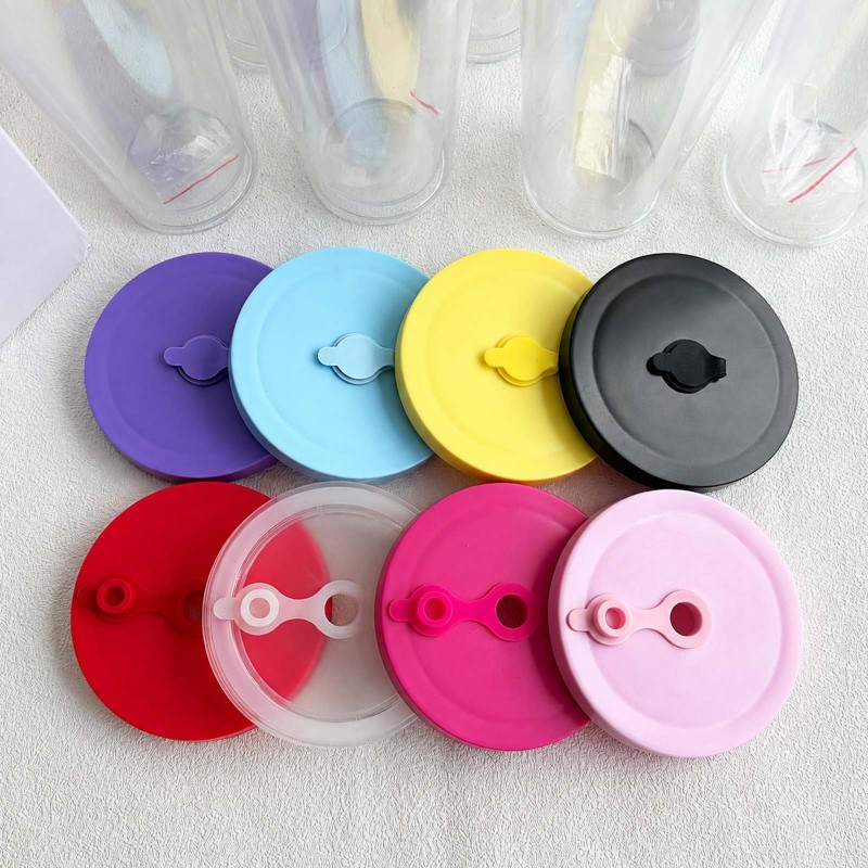 NEW USA Warehouse 24oz Plastic Snow Globe Tumbler with Pre Drilled Hole Bottle Double Walled Plastic Cups with Colorful Tops Free Shipping (20PCS)
