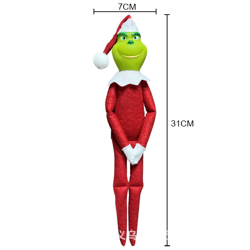 NEW RTS Elf Grinch Doll Gift Christmas Decoration In the Shelf Gifts for Christmas Free Shipping (packed in bag)  (25PCS)