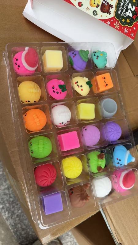 Christmas Countdown Advent Calendar Dumplings with Mystery Box Squishy Squeeze Toy Gift for Christmas Comes with Gift Box Free Shipping (10pcs/20pcs)