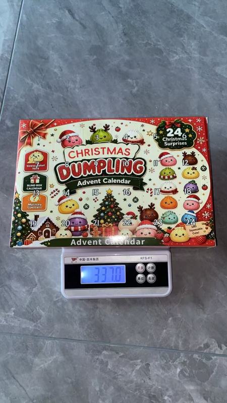 Christmas Countdown Advent Calendar Dumplings with Mystery Box Squishy Squeeze Toy Gift for Christmas Comes with Gift Box Free Shipping (10pcs/20pcs)