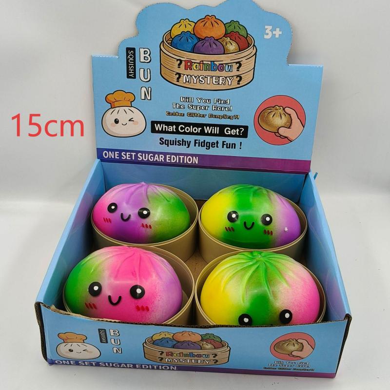 15cm 25cm Jumbo Dumplings with Mystery Box Steamer Basket Giant Dumplings Squeeze Squishy Toy Free Shipping (8pcs)