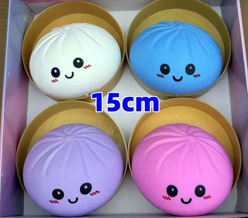 15cm 25cm Jumbo Dumplings with Mystery Box Steamer Basket Giant Dumplings Squeeze Squishy Toy Free Shipping (8pcs)