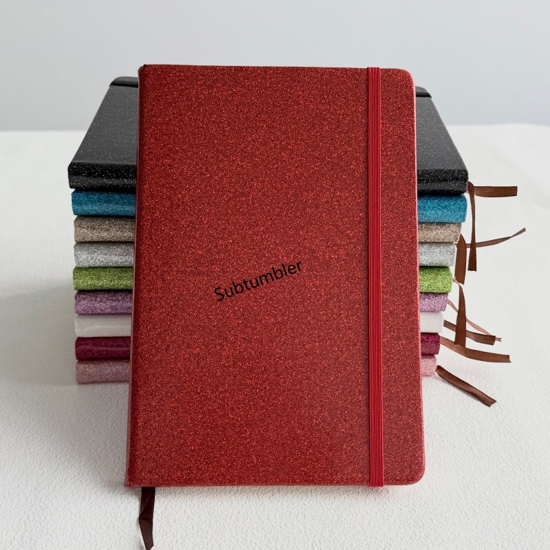 RTS A5 Glitter Notebook Journal with Smooth Hard PU Leather Cover Shimmer Glitter Notebook Pastel Colored A5 Notebooks Free Shipping (10PCS/20PCS)