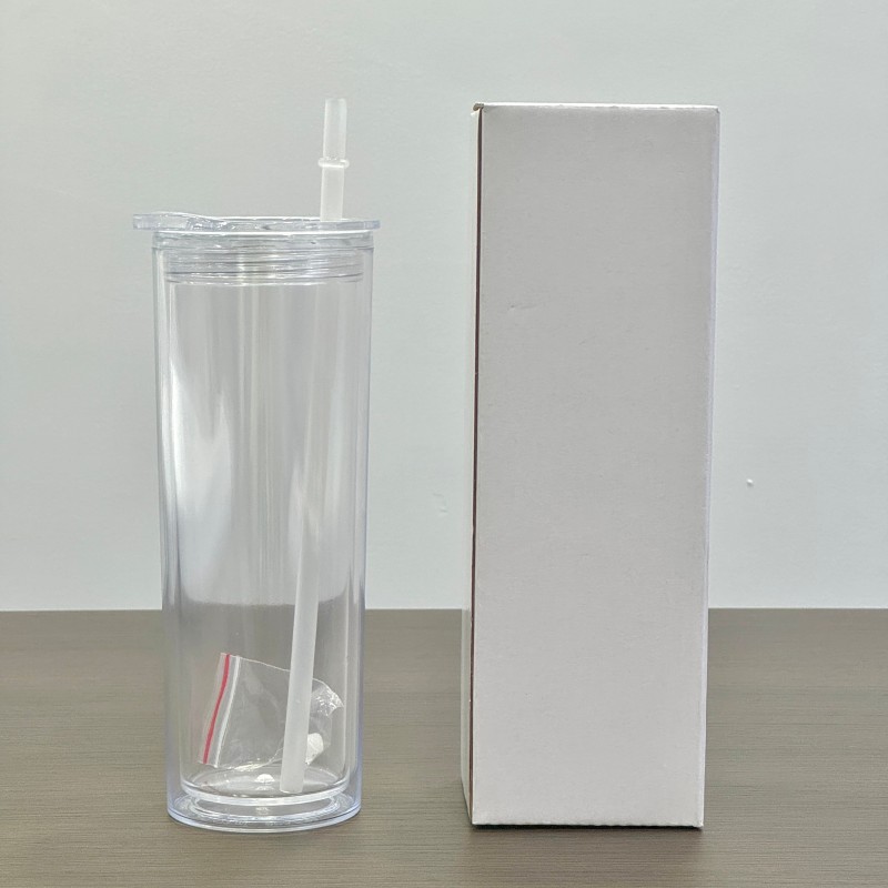 New China Warehouse 16oz Plastic Pre-drilled Snow Globe Bottle with Slide Lid Straight Tumbler Acrylic Snowglobe Tumbler Bottle Plastic Cups (with hole & plugs) Free Shipping (25PCS/40PCS))