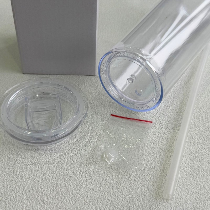 New China Warehouse 16oz Plastic Pre-drilled Snow Globe Bottle with Slide Lid Straight Tumbler Acrylic Snowglobe Tumbler Bottle Plastic Cups (with hole & plugs) Free Shipping (25PCS/40PCS))