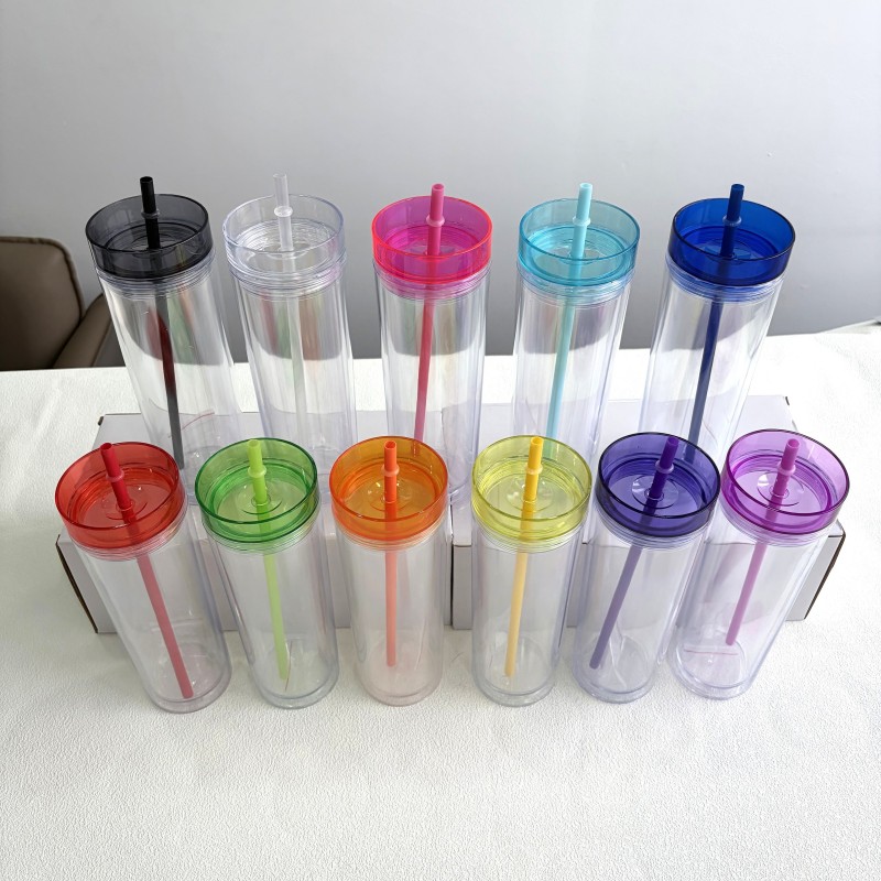 New China Warehouse 16oz Plastic Pre-drilled Snow Globe Bottle Straight Tumbler Acrylic Snowglobe Tumbler Bottle Plastic Cups (with hole & plugs) Free Shipping (25PCS/40PCS))