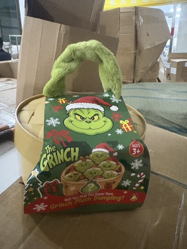 15cm Grinch Plush Dumplings with Streamer Box Plush Toy Gift for Christmas Gifts Free Shipping (12pcs/24pcs)