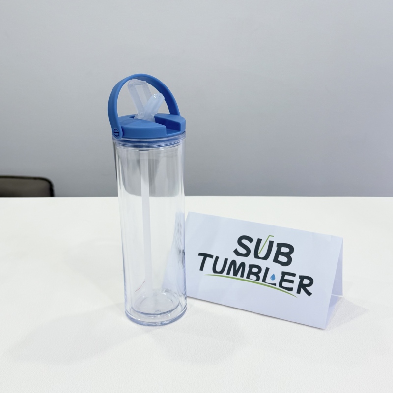 NEW China Warehouse 24oz/700ml Acrylic Snow Globe Sport Tumbler with Handle with Pre-drilled Hole Double Wall Plastic Tumbler with Hole and Plug Free Shipping (25pcs/50pcs)