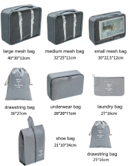 JUSTOP travel luggage bags 8 set packing cube bags for travel