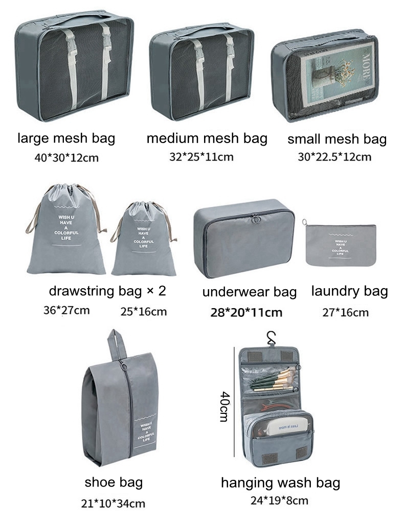 JUSTOP customized lightweight travel luggage organizer traveling bag travel luggage organizer