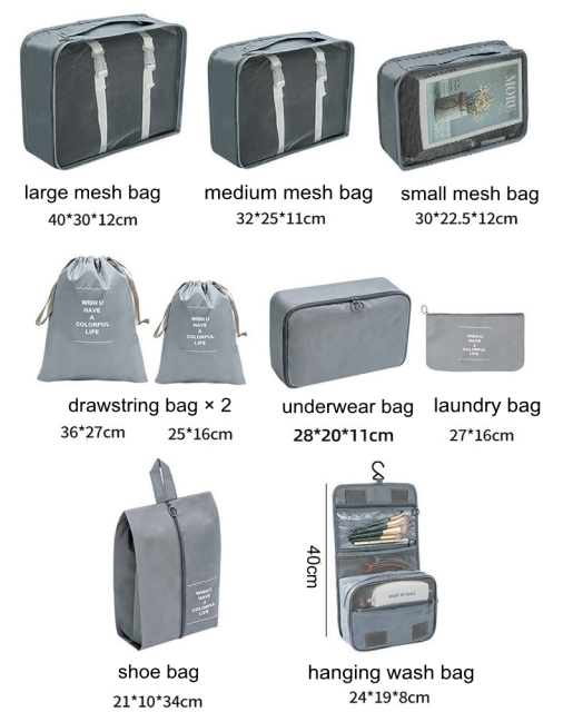 JUSTOP customized lightweight travel luggage organizer traveling bag travel luggage organizer