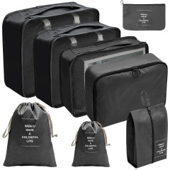 JUSTOP travel luggage bags 8 set packing cube bags for travel