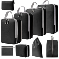 JUSTOP wholesale 9pcs set travel luggage organizer packing cubes travel bag