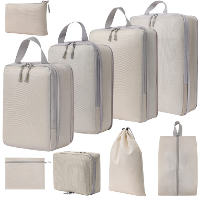 JUSTOP wholesale 9pcs set travel luggage organizer packing cubes travel bag