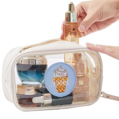 JUSTOP wholesale PU transparent cosmetic bags cosmetic bags organizer cosmetic bag custom logo
