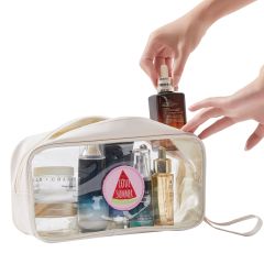 JUSTOP wholesale PU transparent cosmetic bags cosmetic bags organizer cosmetic bag custom logo