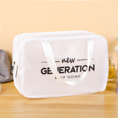 JUSTOP new product cosmetic bags cases insulated cosmetic bags neoprene beige leather cosmetic bag for women