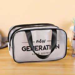 JUSTOP new design custom logo black silicone travel cosmetics bag women makeup bag