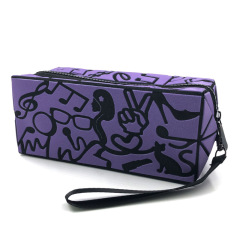 JUSTOP new design grey cosmetics bag for travel personalized rectangle large cosmetic bags