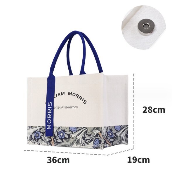 JUSTOP 2024 Hot sale women's canvas tote bags waterproof buckle handbag reusable shopping bag with custom printed logo waterproof