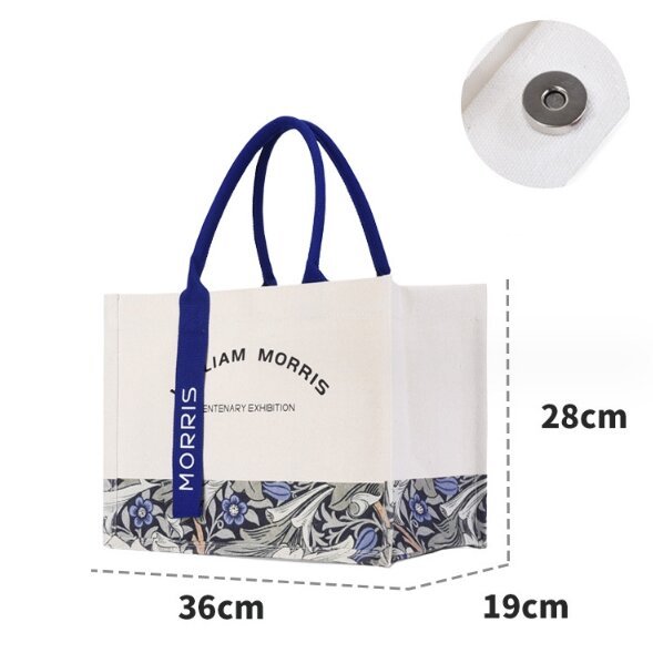2024 Hot sale women's canvas tote bags waterproof buckle handbag reusable shopping bag with custom printed logo waterproof