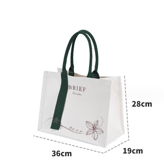 JUSTOP 2024 Hot sale women's canvas tote bags waterproof buckle handbag reusable shopping bag with custom printed logo waterproof
