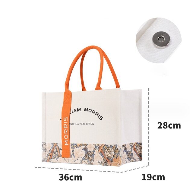 2024 Hot sale women's canvas tote bags waterproof buckle handbag reusable shopping bag with custom printed logo waterproof