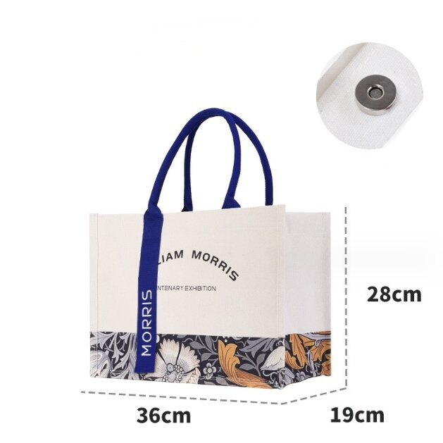 JUSTOP 2024 Hot sale women's canvas tote bags waterproof buckle handbag reusable shopping bag with custom printed logo waterproof