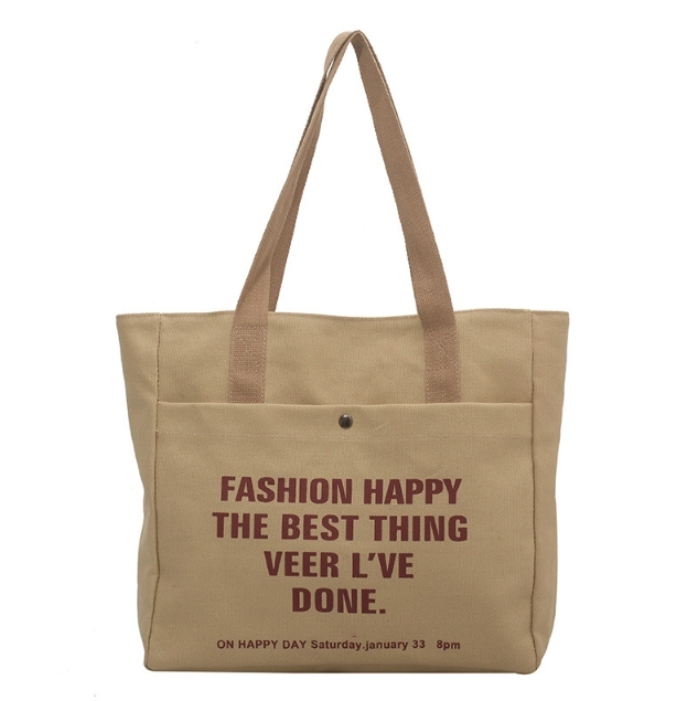 JUSTOP environmental protection women's tote bags wholesale reusable shopping bag canvas bag with pocket and zipper waterproof blank canvas tote bags