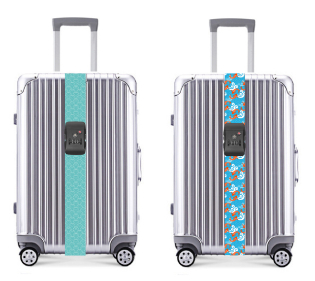 JUSTOP adjustable safety nylon belt for suitcase 2 cross luggage belt luggage strap with code buckle