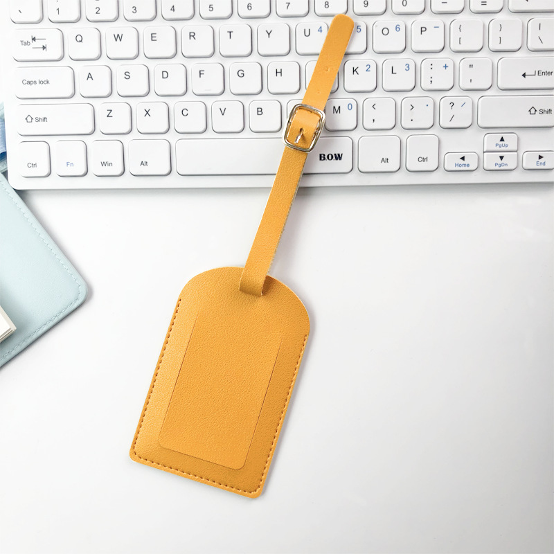 JUSTOP Wholesale PU Travel Luggage Tag Custom Logo Leather High Quality Luggage Tag with Name ID Card