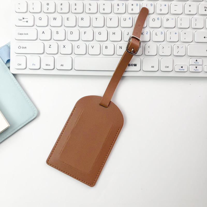 JUSTOP Wholesale PU Travel Luggage Tag Custom Logo Leather High Quality Luggage Tag with Name ID Card