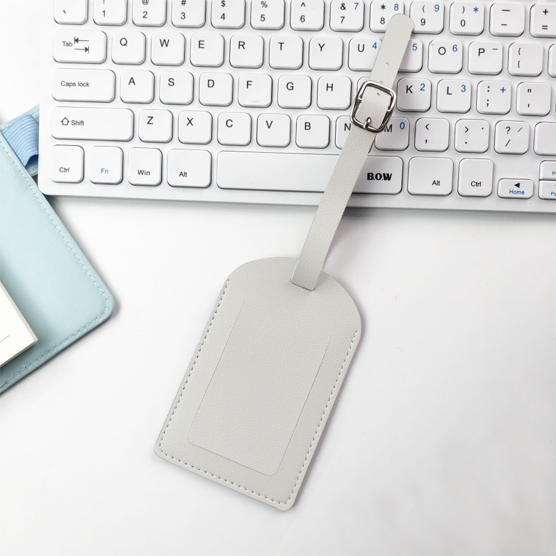 JUSTOP Wholesale PU Travel Luggage Tag Custom Logo Leather High Quality Luggage Tag with Name ID Card