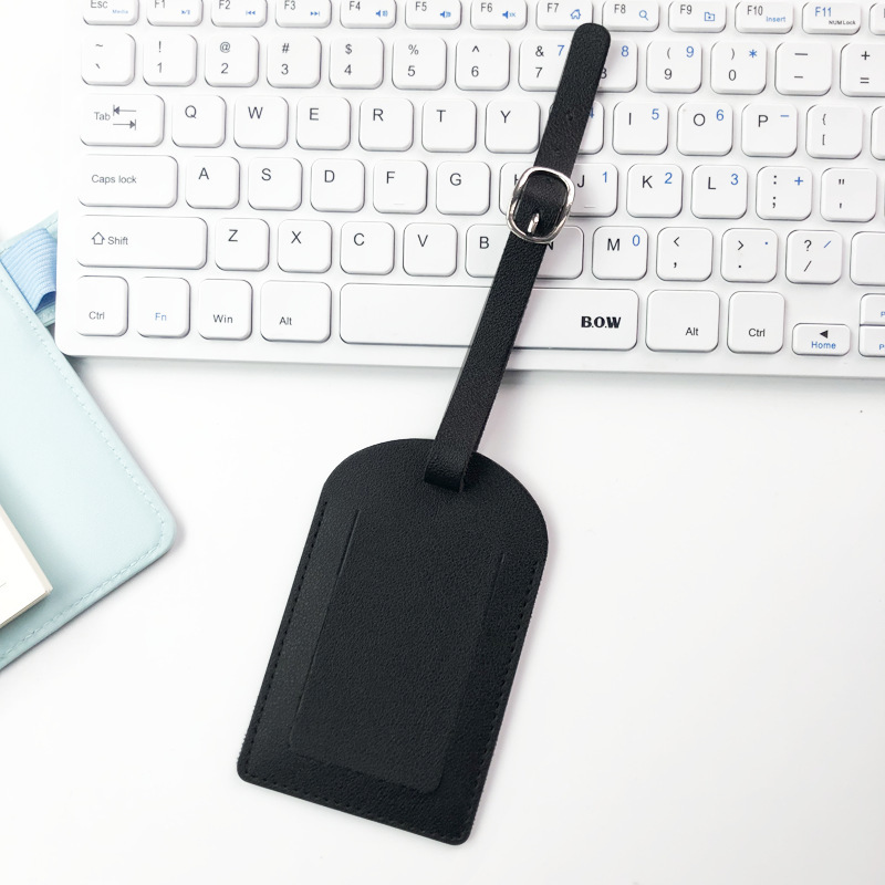 JUSTOP Wholesale PU Travel Luggage Tag Custom Logo Leather High Quality Luggage Tag with Name ID Card