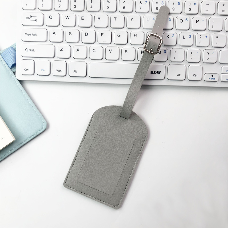 JUSTOP Wholesale PU Travel Luggage Tag Custom Logo Leather High Quality Luggage Tag with Name ID Card