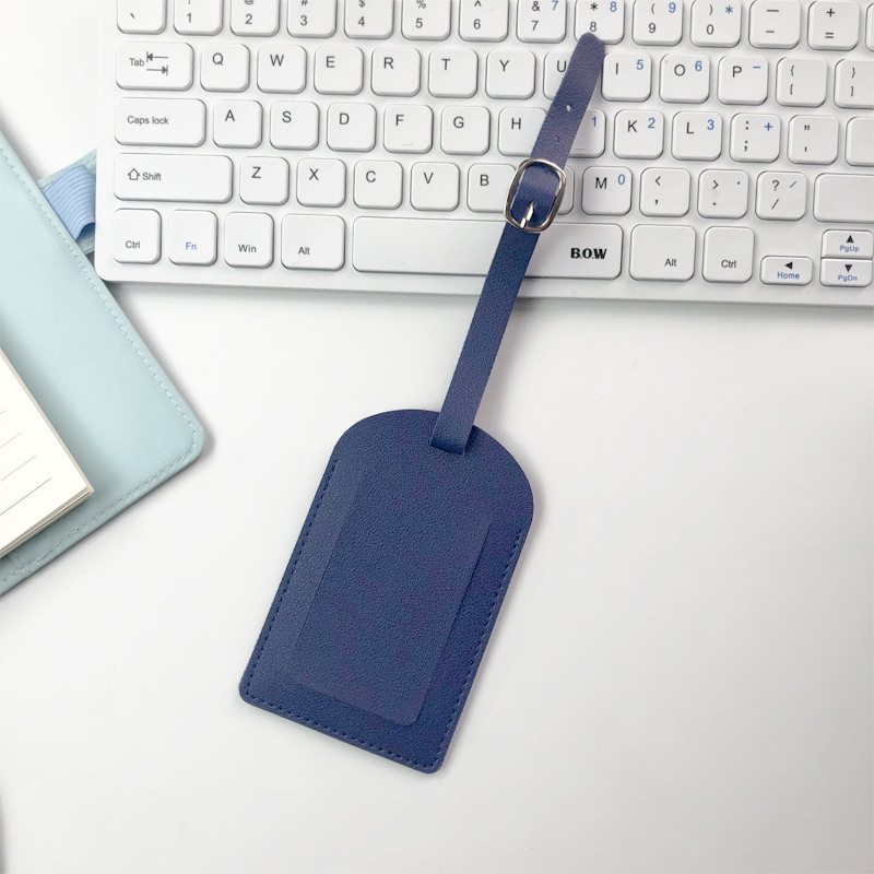 JUSTOP Wholesale PU Travel Luggage Tag Custom Logo Leather High Quality Luggage Tag with Name ID Card